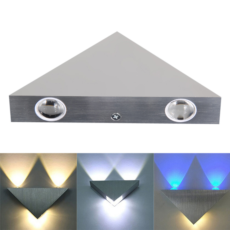 3W Triangle Aluminum LED Wall Lamp AC85-265V 3W High Power Modern Home Decorating Lamp Light