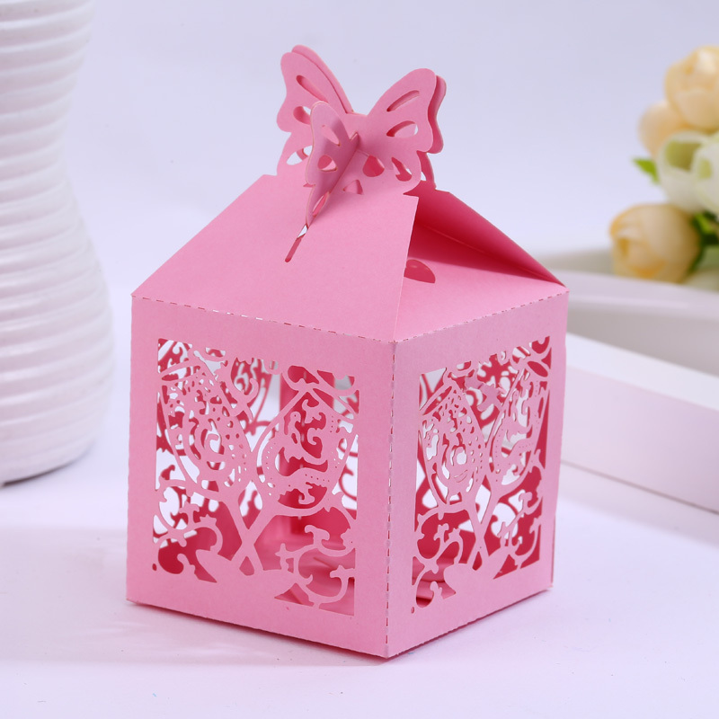 Wine Glass Shape Laser Cut Wedding Favor Boxes Wedding Candy Box ...