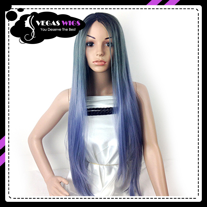 VegaswigsSyntheticLaceFrontWigKatyPerryPastelGrayPerucaOmbre