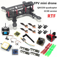 DIY mini drone FPV QAV250 cross racing quadcopter RTF CC3D + 2204II 2300KV motor + AT9 remote control + 700TVL camera + 6m GPS