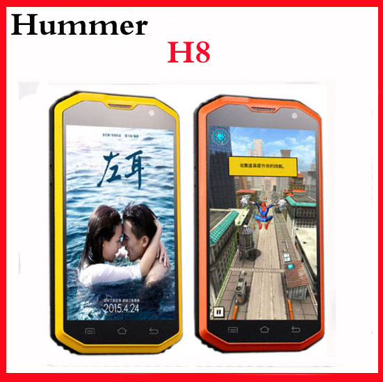 Original Hummer H8 MTK6572 Dual Core Android 4 4 Rugges Phones 5 0 Inch Screen 512MB