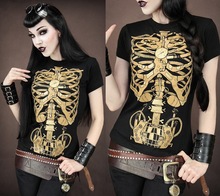 Summer T shirts for women harajuku casual 3D tshirts 2015 fashion skull print tops tees black