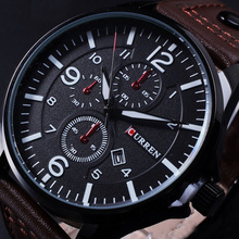 Nuevo 2015 marca Curren hombres genuinos de reloj hombres fecha reloj Casual reloj del cuarzo del cuero relojes deportivos militar Relogio del ejército para hombre