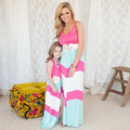 girls dresses summer 2016 family look striped maxi girl dress mother daughter dresses beach mother daughter