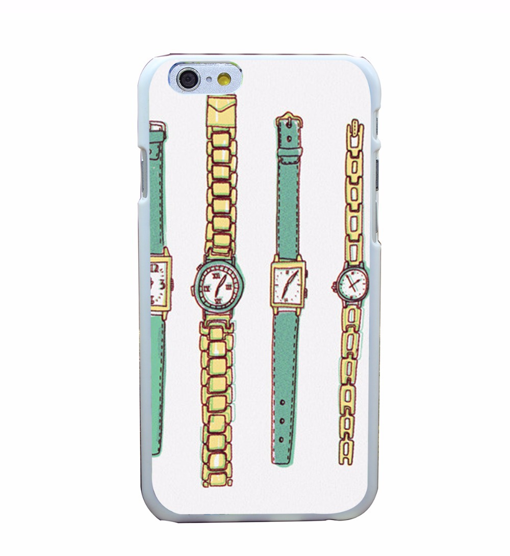 154001C Watches Phone Cases Hard White Case Cover for Apple iPhone 6 6s plus 5 5s