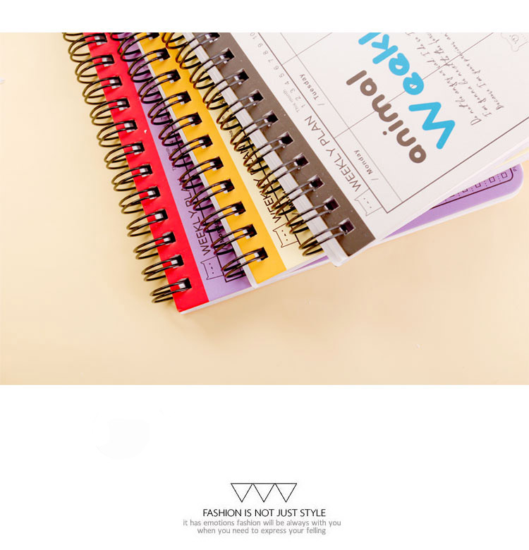 Kawaii Animals Notebook Weekly Planner Agenda 2016 Filofax Organizer Rollover Spiral Notepad Cute School Stationery Supplies
