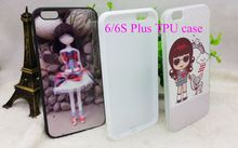 2D DIY Sublimation Blank TPU Rubber Case with Metal inserts and Adhensive for iphone6 6S plus 5.5″ 1000pcs/lot