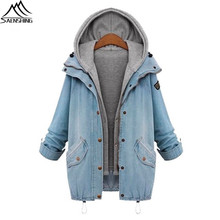 Plus Size 4XL Jean Jacket Women 2016 Fashion Denim Jacket Autumn Winter Long Sleeve Women Coat Oversized Casual Denim Chaquetas