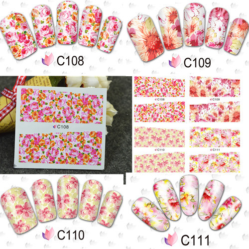 1sheet Nail Art Decorations Full Cover Water Transfer Foil Nail Sticker Decal Manicure Beauty Wraps Styling