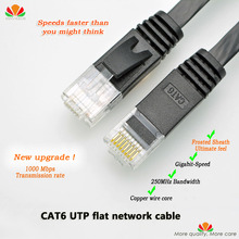 1M CAT6 UTP flat network cable GigE Ethernet cable gold-plate crystal head RJ45 network connecter plug pure copper twisted pair