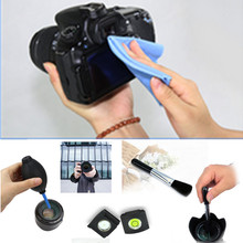 NEW 4 in 1 Camera Cleaning Set Air Blower Lens Cleaning Cloth Brush Spirit Hot Shoe Cover for all DSLR