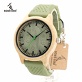 Brand Men s Bamboo Watches Silicone Strap Men and Women JAPAN Move 2035 Quartz Wooden Writwatches