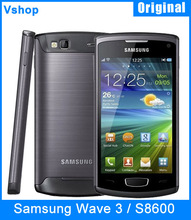 Unlocked Refurbished Original Samsung Wave 3 / S8600 Smartphone 3G WCDMA & GSM Support WIFI GPS Bluetooth Micro SD Card
