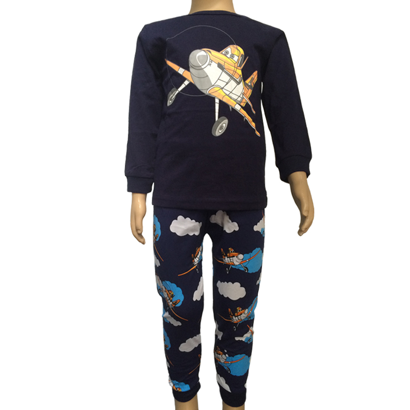 Lovely kids planes pajamas set boys long sleeve spring autumn sleepwear clothing baby lovely pyjamas suit