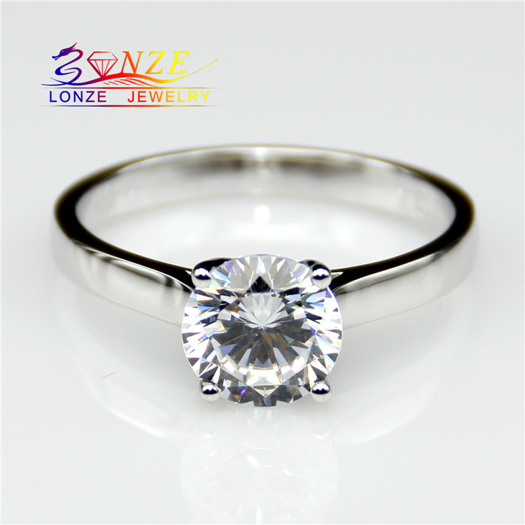 Carat Classic Diamond Ring Solitaire Engagement Ring NSCD Synthetic ...