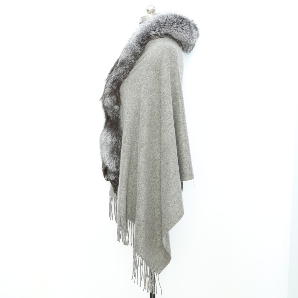 wool and fur shawl