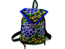 Tribal Vintage Hmong Thai Indian Ethnic Boho hippie ethnic bag rucksack backpack bag pom pom trim