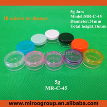FreeShip High Quality Cheap 100PCS 5ml 5g PS Cosmetic Bottle for Eye Cream Nail Art Eyeshadow Plastic Round Cream Jar with lids