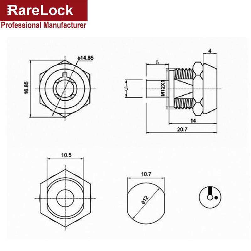 Description Picture 6 of itemPush Cabinet Locks with Tubular Keys for Jewelry Box Equipment Drawer Light-box DIY Furniture Hardware Rarelock MMS123 G1