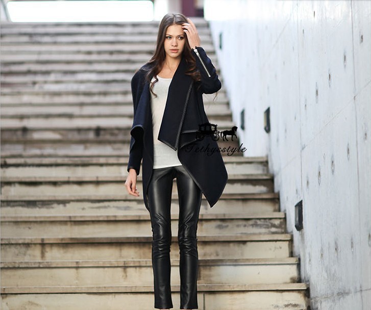  Cool ! 2015 New woman Fashion winter woolen overcoat women fashion Jackets woolen coat F50 (3)