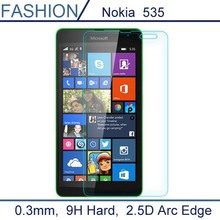 0.3 мм премиум закаленное стекло для Nokia Lumia 535 9 H жесткий 2.5D дуги края прозрачный экран протектор с чистые инструменты