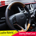 KUST High Quality Suv Leather Steering Steel Cover For Tucson 2016 Car Leather Steering Steel Cover