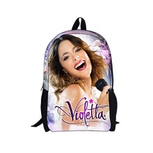 Newest Fashion 2015 Violetta 3D School Bags for Girls,Cute Cartoon Bag Violetta Lady Shoulder Bags,Schoolbag Backpack for Women