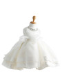 BABY WOW Baby Clothes Flower Gil Dress First Communion Dresses White Ivory Bow for Birthday Party