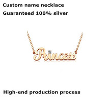 925 Sterling Silver Custom Letter Name Necklace Pendant 100% Handmade 24k Gold,Platinum Rose Gold Plated Necklaces 2014 Fashion