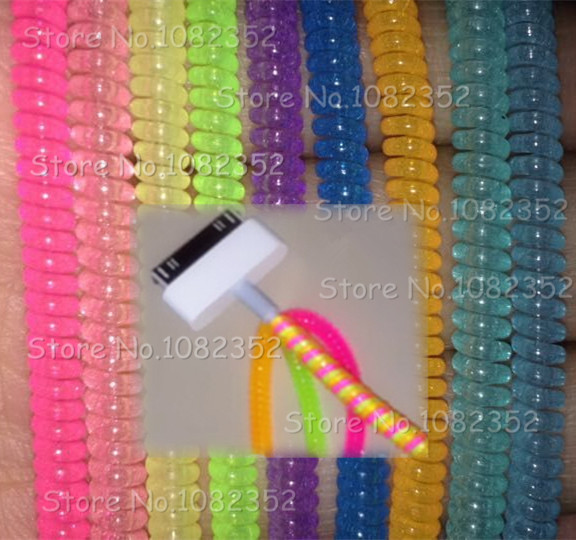 plastic spiral cord protector wrap cable winder holder for earphone wire USB charger wire organizer many color free shipping
