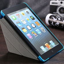 Leather Flip Case For Apple iPad Mini Tablets Accessories 8 Folders Sleep Wake Stand Protective Sleve
