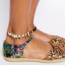 Europe And American Trade Timeless Big Leaf Blades Fringe Romantic Exotic Jewelry Fashion Foot Anklet Bracelets For Women