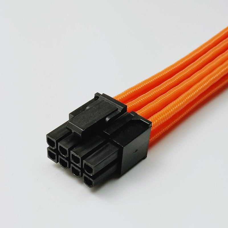 PCI-E_8pin_Orange_sleeve_extension_cable_2