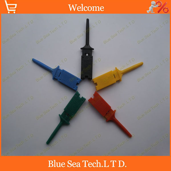 Free Shipping 50pcs Test hook clip,Grabber SMD IC Test Probe Hook for Multimeter,Logic analyzer test clips,five color
