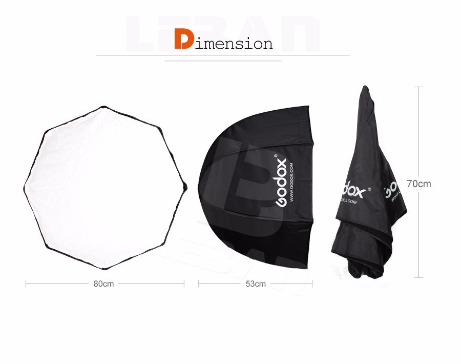Description Picture 4 of itemGodox Portabl 80cm/31.5in Octagon Flash Softbox Umbrella Brolly Reflector Flash light Softbox for Speedlight Photography