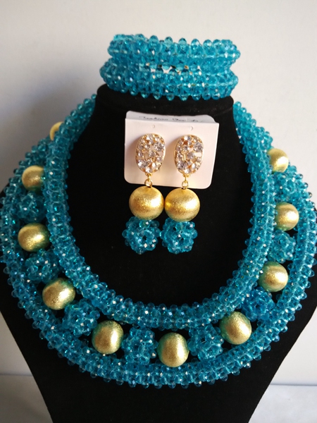 Fashion African beads jewelry set crystal beads bride jewelry nigerian wedding african beads jewelry Set  GG-289