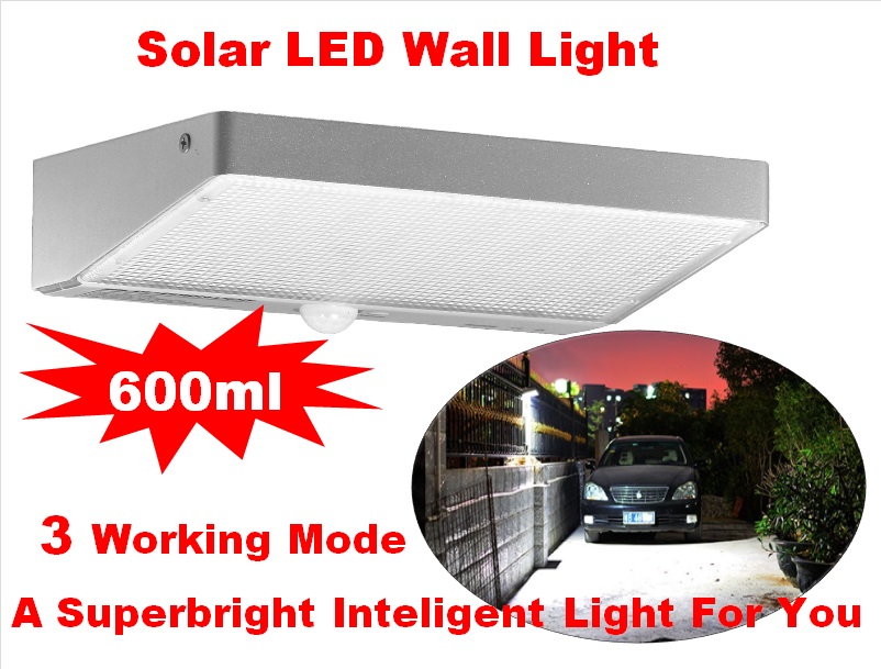 Outdoor Lighting 48LED Solar motion sensor Garden Pathway Wall Lamp LED Spotlight Solar Powered Panel Street Light free shipping