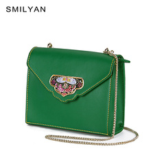 Smilyan vintage women embroidery crossbody bag ladies fashion small genuine leather shoulder bags famous brand handbags