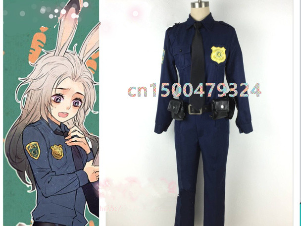 New Movie Zootopia Officer Judy Hopps Outfit For Adult Comic Exhibition Party Halloween Cosplay Costume