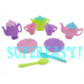 9Pcs A Lot 1 Set 1 6 Tableware Teapot Cup Dish Spoon For Barbie Doll Accessories