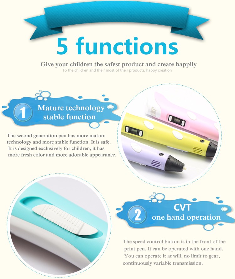 2015 DEWANG Brand Fantastic 3d pen 3d drawing pen Second Generation Display Screen With 20 Color 5M ABS Filament Free Shipping 2015 DEWANG Brand Fantastic 3d pen 3d drawing pen Second Generation Display Screen With 20 Color 5M ABS Filament Free Shipping
