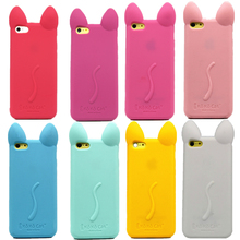 3D koko cute Ear Cat soft silicone Case For Apple iPhone iPhone 5C iPhone5c phone cases Ear can Open the screen