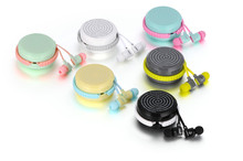 2016 New Arrival Mini Bear Macaroon in-ear Earphones with Microphone Candy Color Kids Gift Earphone for Mobile Phone