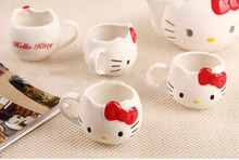 Hello K Drinkware Tea Kettle 5pieces set High Quality Hello Kitty Tea Pot 900ml cup150ml Novelty