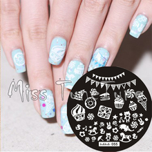New Stamping Plate hehe55 Lovely Cartoon Children Candy Cake Party Element Nail Art Stamp Template Image Transfer Stamp