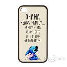 For iphone 4/4s 5/5s 5c SE 6/6s plus ipod touch 4/5/6 skins mobile cellphone cases cover Ohana Means Family Lilo Stitch Inspired