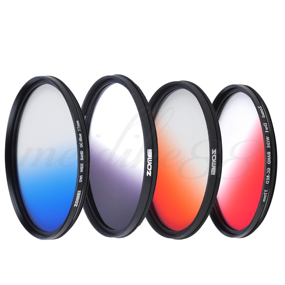 Zomei Ultra Slim Circular Gradual GC Grey Blue Orange Red Lens Filter Kit (12)