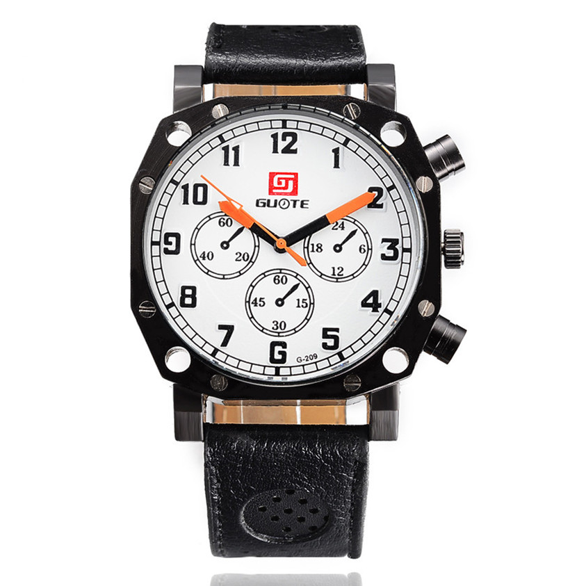 New Fashion Vintage Watch Unique Design For Men Leather Strap Elegant Casual Quartz Wristwatch Luxury Clock Relogio Masculino