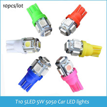 Wholesale Car LED lights T10 5 LED LIGHT 5LED Car Auto LEDS T10 194 W5W 5050 Wedge Light Bulb Lamp 5SMD White Freeshipping
