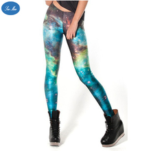 Sea-mao BL-229 Women Green Leggings Space print pants punk Leggings XS,S,M,L,XL FREE SHIPPING